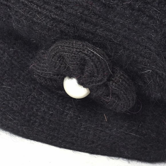Wool Hat w/Flower and Simulate Pearl - Picture 3 of 3